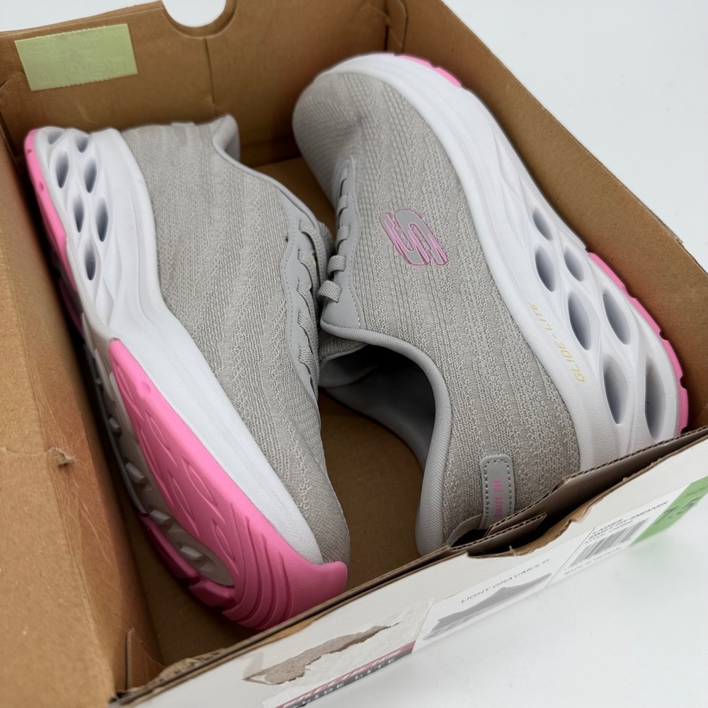 Skechers Hands Free Slip-ins Swift Fit Gray Pink Sneakers 179350S Womens 7.5 - Picture 4 of 9